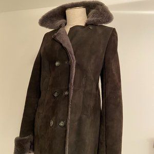 Gray Joseph sheepskin women's coat, size M